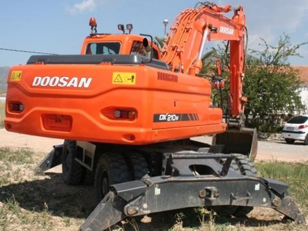 Máy xúc đào bánh lốp Doosan DX210W